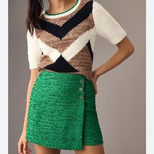 Anthropologie Maeve Shrunken Tee Cropped Sweater Xsmall